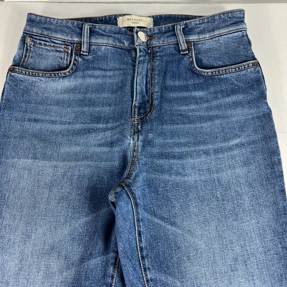 Max Mara Jeans Women's 29x29* Weekend Cropped Cigarette Skinny Blue Denim Tag 8 - Picture 2 of 16